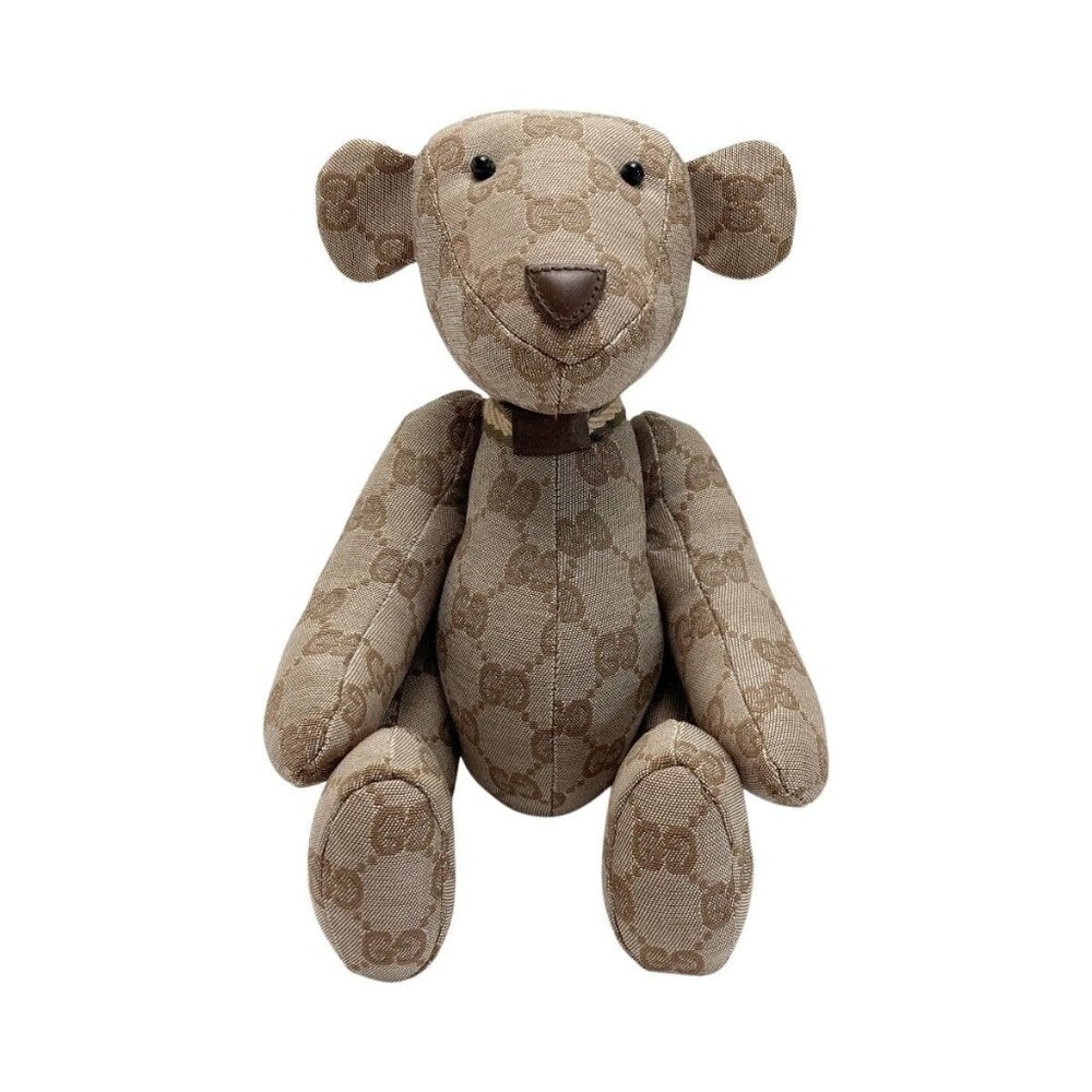 Gucci GG Canvas Teddy Bear Beige Plush Bear